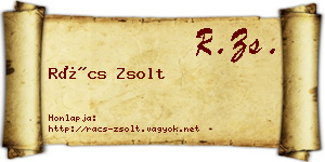 Rács Zsolt névjegykártya